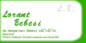 lorant bebesi business card